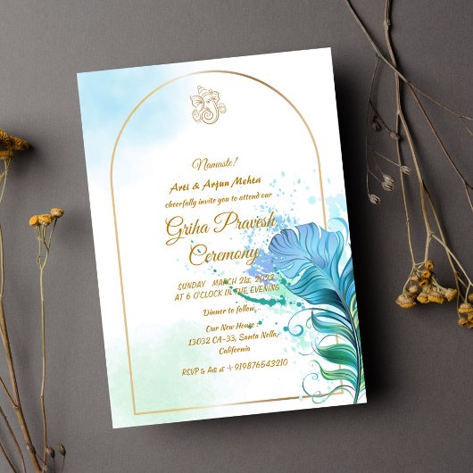 Invitation Maison hindou Réchauffement Griha Pravesh