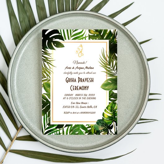 Invitation Maison hindou Réchauffement Griha Pravesh