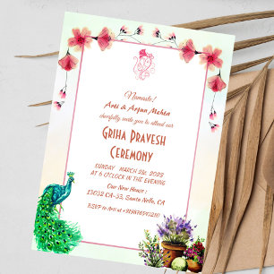 Invitation Maison hindou Réchauffement Griha Pravesh