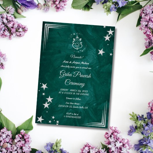 Invitation Maison hindou Réchauffement Griha Pravesh