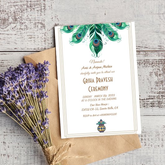 Invitation Maison hindou Réchauffement Griha Pravesh