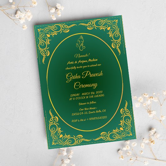 Invitation Maison hindou Réchauffement Griha Pravesh