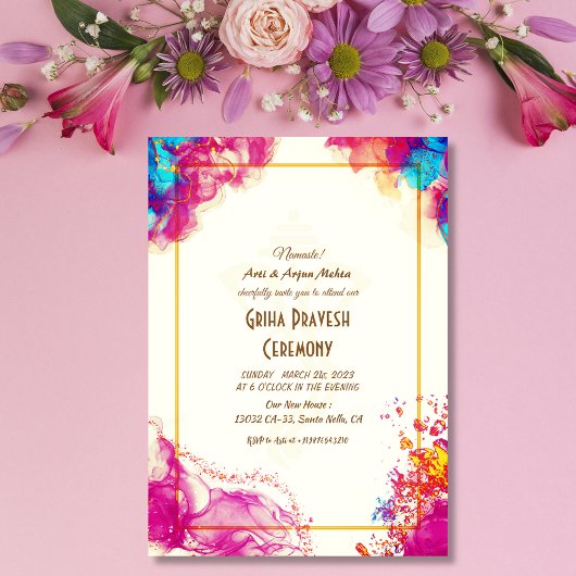 Invitation Maison hindou Réchauffement Griha Pravesh