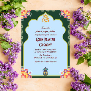 Invitation Maison hindou Réchauffement Griha Pravesh