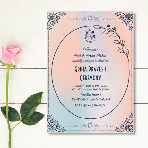 Invitation Maison hindou Réchauffement Griha Pravesh