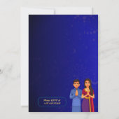 Invitation Maison hindou Réchauffement Griha Pravesh Bleu dor (Dos)