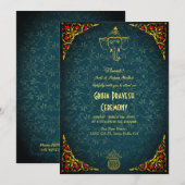 Invitation Maison hindou Réchauffement Griha Pravesh Golden M (Devant / Derrière)