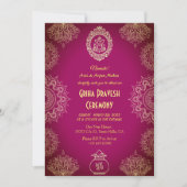 Invitation Maison hindou Réchauffer Griha Pravesh Design comp (Devant)