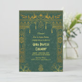 Invitation Maison hindou Réchauffer Griha Pravesh Golden Gane (Debout devant)