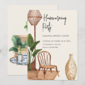 Invitation Maison intérieure boho rustique (Devant / Derrière)