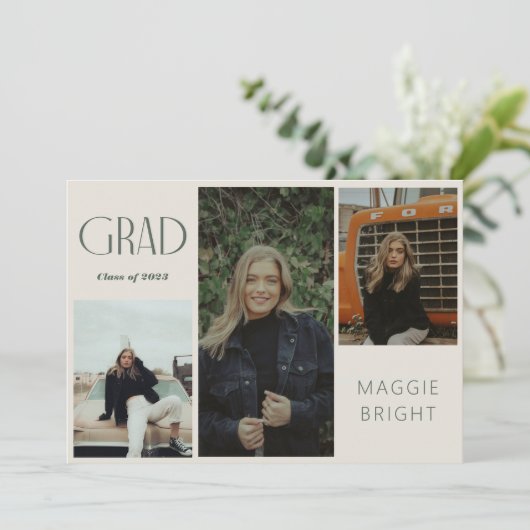 Invitation Maison moderne bohème diplômée multi photo open ho (Debout devant)