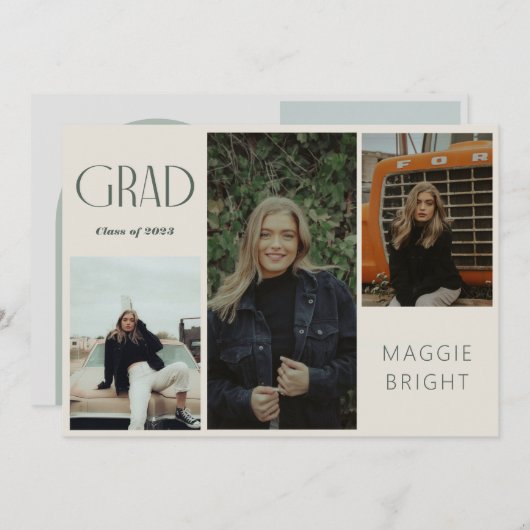 Invitation Maison moderne bohème diplômée multi photo open ho (Devant / Derrière)