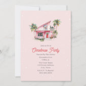 Invitation Maison moderne Midsiècle Pink Noël (Devant)