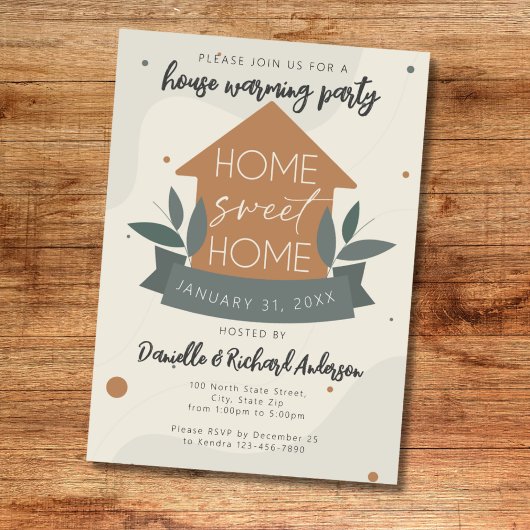 Invitation Maison moderne Sweet Maison Maison Fête de Réchauf