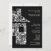 Invitation Maison Noire Accueil Fête de réchauffement de la m (Dos)