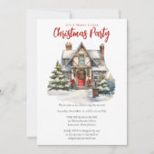 Invitation Maison nostalgique avec Décor de Noël (Devant)