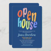 Invitation Maison ouverte colorée Fête Moderne (Devant / Derrière)