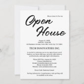 Invitation Maison ouverte d'affaires moderne noir et blanc (Devant)