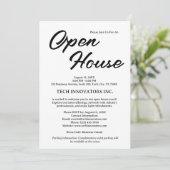 Invitation Maison ouverte d'affaires moderne noir et blanc (Debout devant)