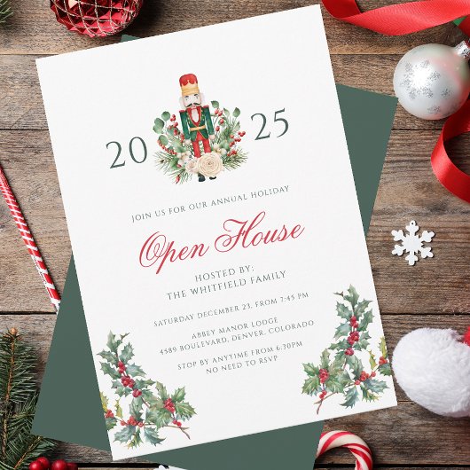 Invitation Maison Ouverte de Fêtes de Noël Casse-Noisette Bai
