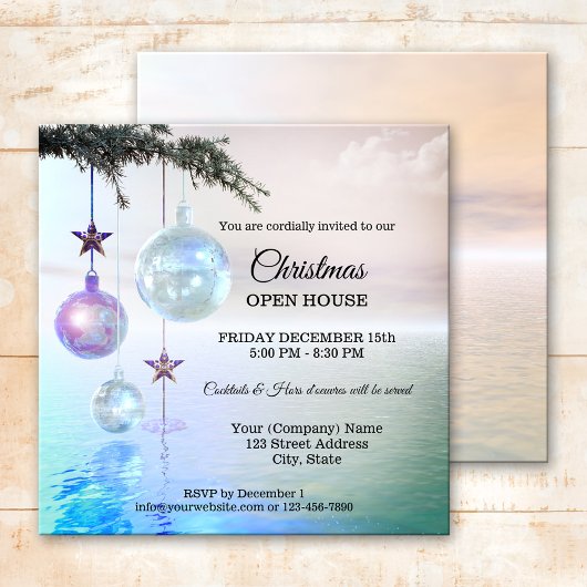 Invitation Maison ouverte de la fête de Noël enchantée