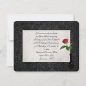 Invitation Maison Ouverte de Mariage Rose Rouge (Dos)