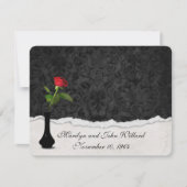 Invitation Maison Ouverte de Mariage Rose Rouge (Devant)