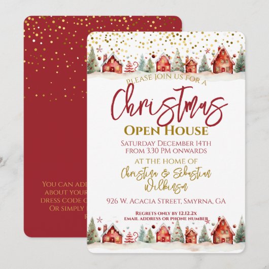Invitation Maison ouverte de Noël (Devant / Derrière)
