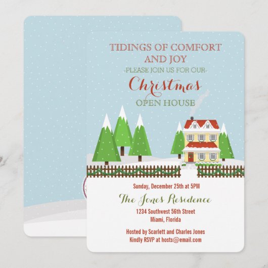 Invitation Maison ouverte de Noël (Devant / Derrière)
