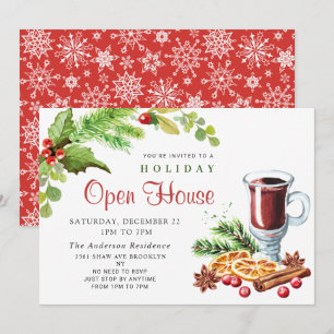 Invitation Maison Ouverte de Noël aux Baies de Houx Festives