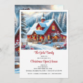 Invitation Maison ouverte de Noël de la ferme rouge (Devant / Derrière)