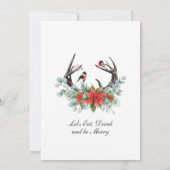 Invitation Maison ouverte de Noël Deer Poinsettia (Dos)
