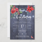 Invitation Maison ouverte de Noël d'entreprise Red poinsettia (Devant)