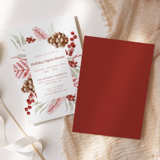 Invitation Maison ouverte de Noël Elégant