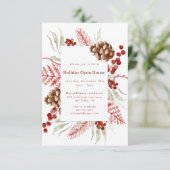 Invitation Maison ouverte de Noël Elégant (Debout devant)