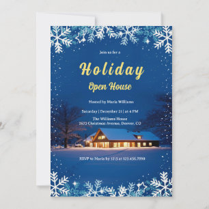 Invitation Maison ouverte de Noël élégante pour les Fêtes