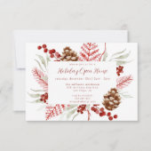 Invitation Maison ouverte de Noël Floral (Devant)