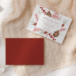 Invitation Maison ouverte de Noël Floral