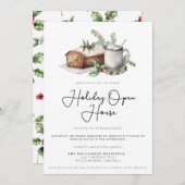 Invitation Maison ouverte de Noël Holly Berry (Devant / Derrière)