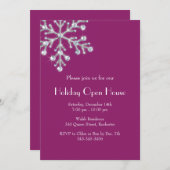 Invitation Maison ouverte de Noël (magenta) (Devant / Derrière)