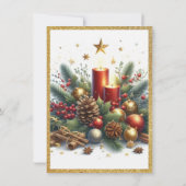 Invitation Maison Ouverte de Noël Paillettes Or Élégantes (Dos)