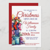 Invitation Maison ouverte de Noël Père Noël Sack (Devant / Derrière)