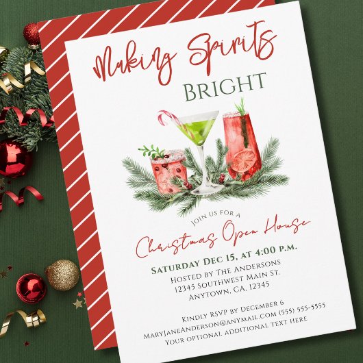 Invitation Maison ouverte de Noël pour égayer les esprits