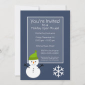 Invitation Maison ouverte de Noël - Snowman bleu marine (Devant)