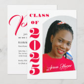 Invitation Maison Ouverte de Remise de Diplômes Chic Rose Scr (Devant / Derrière)