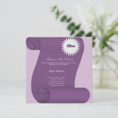Invitation Maison ouverte de remise de diplômes (Violet) (Debout devant)