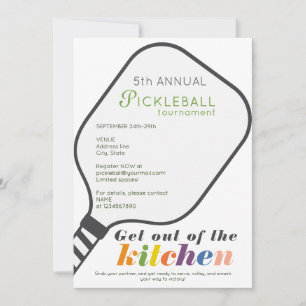 Invitation Maison ouverte de tournoi de pickleball Fête de pi