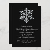 Invitation Maison ouverte de vacances avec Flocon de neige en (Devant / Derrière)