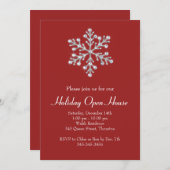 Invitation Maison ouverte de vacances avec Flocon de neige en (Devant / Derrière)