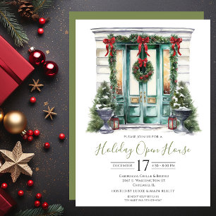 Invitation Maison ouverte de vacances Business Watercolor